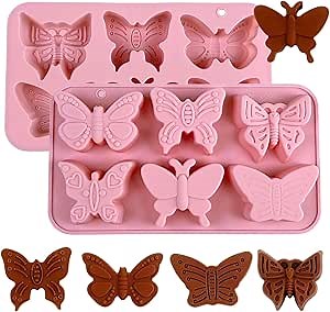 1 Piece Butterfly Silicone Chocolate Molds Different Shape Butterfly 3D Chocolate Candy Moulds for Spring, Easter