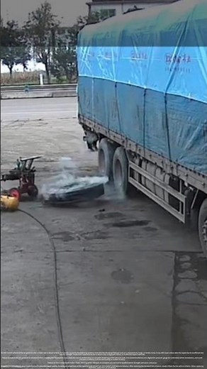 An accident occurred during tire repair and emergency evacuation was required