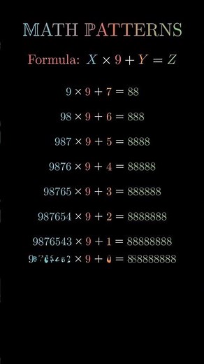 Amazing Math Patterns with 9 and 8 | Number Trick That Creates 888888 & 790123456 #maths