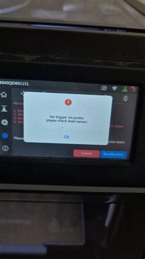 Flashforge HELP PLEASE! Level sensor issue. No Trigger On Probe