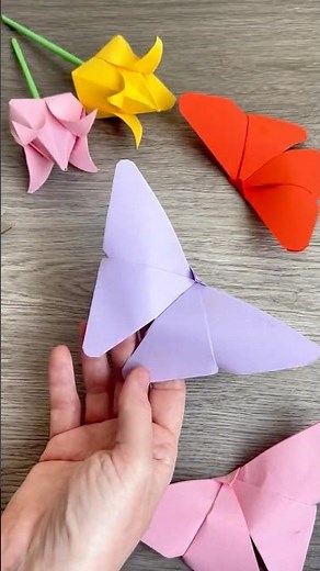 Make an Origami Butterfly in JUST 1 Minute! 🦋✨ Super Easy Craft for Kids!
