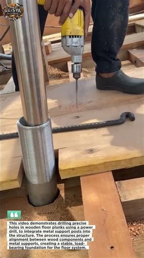 Drilling Holes for Metal Support Post Installation | Secure Floor Structure Integration