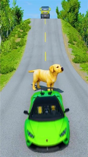 Big Truck VS Dog Classic Characters - BeamNG.Drive