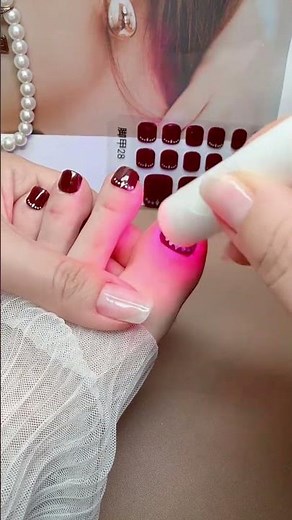 The Ultimate DIY Deep Wine Red Toenails in 5 Minutes! 💅✨ #NailArt #NailDesign #DIYBeauty #Shorts