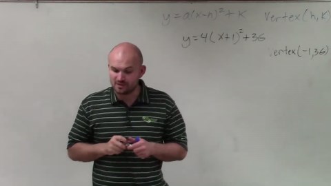 Learn how to find the solutions, x-intercepts, and vertex of a quadratic in vertex form Ex 7