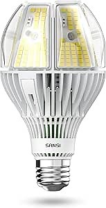 SANSI 10,000 Lumens A21 LED Light Bulb, Super Bright 650W Equiv. E26 Light Bulb with Wide 270° Beam Angle, 5000K Daylight Non-Dimmable Safe 65W Bulb for Workshop Garage Church Supermarket