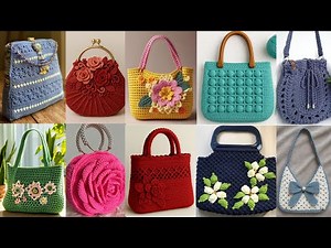 Most trendy & Viral Crochet rose flower Bag Ideas | Chic Boho handle Round purse | Crochet totebags