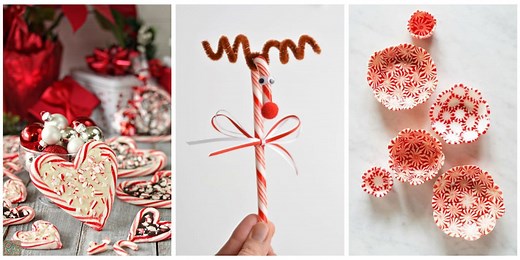 25 Candy Cane Crafts That Make Gorgeous Christmas Decorations