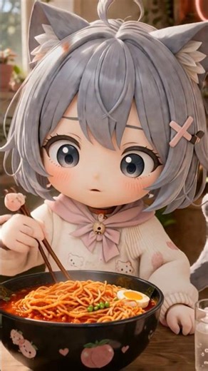 She Took a Bite… Then It Hit… 😭🔥 #3danimation #anime #cute #funny #kawaii #ASMR