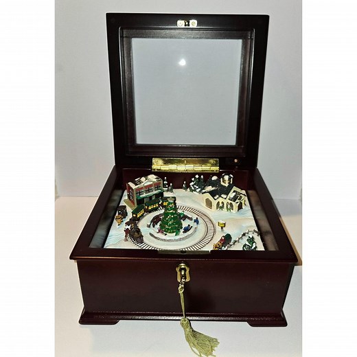 Mr Christmas Music Box Train Village Scene Under Glass Christmas Classic Songs - Etsy