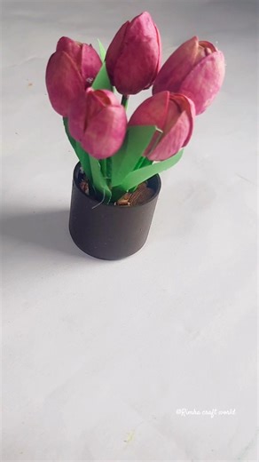 DIY Tulips 🌷With Pista Shells #viralshorts #shorts #craftideas