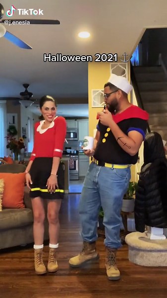 Popeye and Olive Oyl Halloween Costume Ideas for Couples