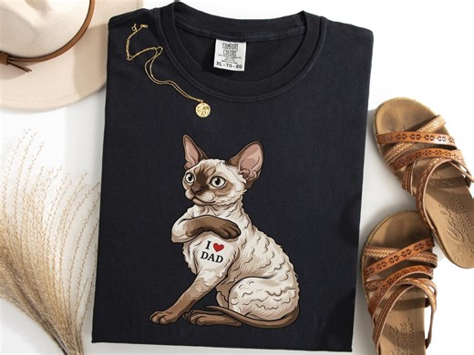 Devon Rex I Love Dad Shirt, Funny Devon Rex Fathers Day Tattoo Tee, Cat Lover Gift - Etsy