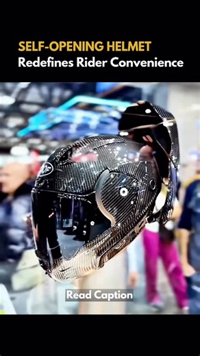 Artificially Influenced | AI on Instagram: "ROOF Djagger opens from the back in one second while you keep glasses and gloves on. A new rear opening helmet concept debuted at the Milan Motorcycle Show. Djagger removes the need for a chinstrap and lets riders put it on or take it off without removing glasses or gloves. The rear hinge system also supports safer emergency removal with reduced neck pressure. ROOF Djagger’s strapless magnetic lock slips on in one second, slashing wind turbulence by fi