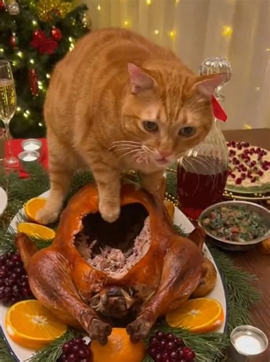 Кот Жорик и новогодняя индейка: смешные моменты
