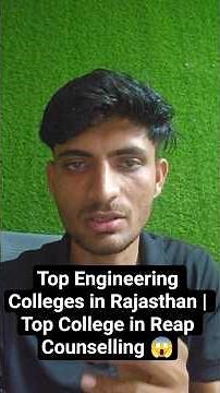 Top Engineering Colleges in Rajasthan | Top College in Reap Counselling #engineering #reap2026