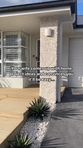 Brooke | formerly thehstyled | on Instagram: "Happy wife, happy life 😅 here’s what we did below: 1. We sanded back the columns, then cleaned before using a tile prep primer and allowed to dry overnight. 2. Measured out each column and roughly cut the tile sheets to size 3. We used a cement based tile adhesive and worked our way down. Easiest to work a few sheets at a time. 4. Went over the stones to ensure no wide gaps and placed any additional stones into the gaps if necessary. Allow to