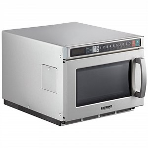 Solwave Space Saver Stainless Steel Heavy-Duty Commercial Microwave with USB Port - 2,100W, 208/240V