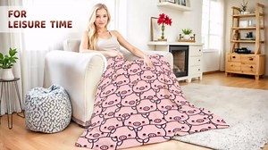 Pig Blanket Gifts, 50"x60" Flannel Fleece Throw Blanket Soft for Girls Boys Adults, Lightweight, Comfortable, Warm Cute Pig Themed Blanket for Bed Couch