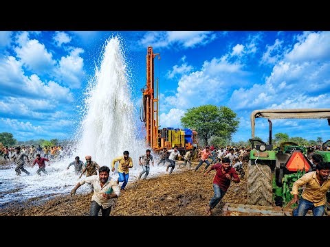Borewell Drilling 700 Feet Boring in Just 1 Hour | Powerful Compressor Machine in Action Video