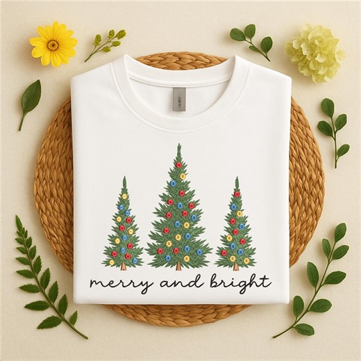 Christmas Trees Embroidery Design, Christmas Lights Machine Embroidery Design, Files for Embroidery Machines, 5 Sizes - Etsy