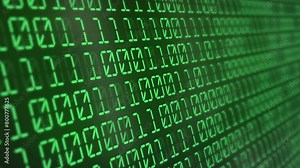 Green Binary code Background. Digital and Secure Data Concept. Abstract Technology animation Stock Video