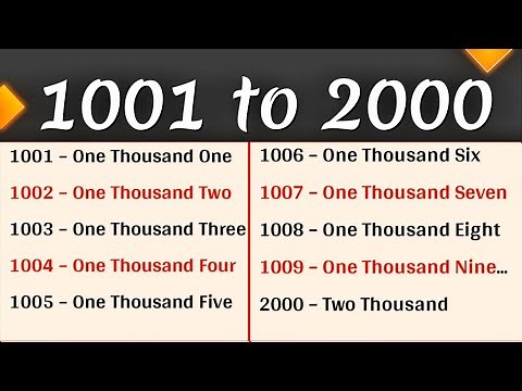 Numbers in words 1001 to 2000 // Numbers 1001 to 2000