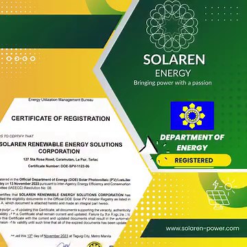 1.3K reactions | Ensure your peace of mind by checking if your Solar PV Installer is registered with the Department of Energy. | Solaren Power | Facebook