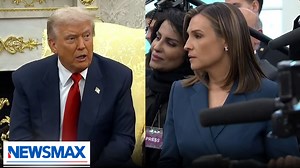 396K views · 12K reactions | "I think the license should be taken away from ABC." President Donald Trump called out ABC News during a meeting in the Oval Office with Saudi Arabia's Crown Prince Mohammed Bin Salman. The leaders discussed energy, 9/11, Israel, and F-35's during a meeting in the Oval Office. | NEWSMAX | Facebook