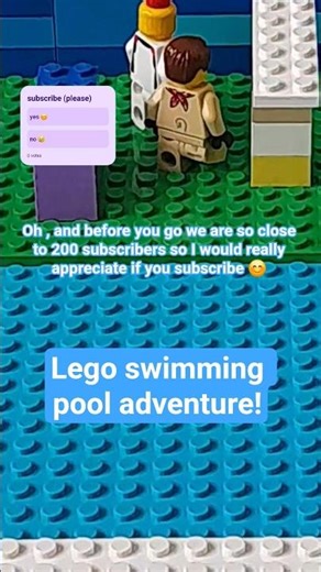 lego swimming pool adventure! #subscribe #lego #legostopmotion #viral