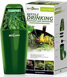 REPTIZOO Reptile Waterfall Automatic Reptile Drinking Fountain Water Dispenser, Chameleon Water Fountain Water Dripper for Bearded Dragon Iguana Frog Gecko