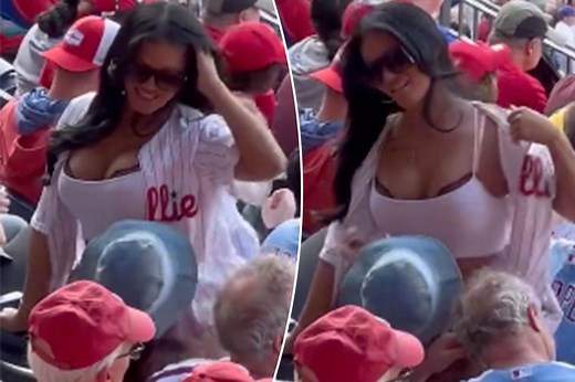 Phillies fan captivates onlookers with sexy show in stands: ‘The hell with game!’