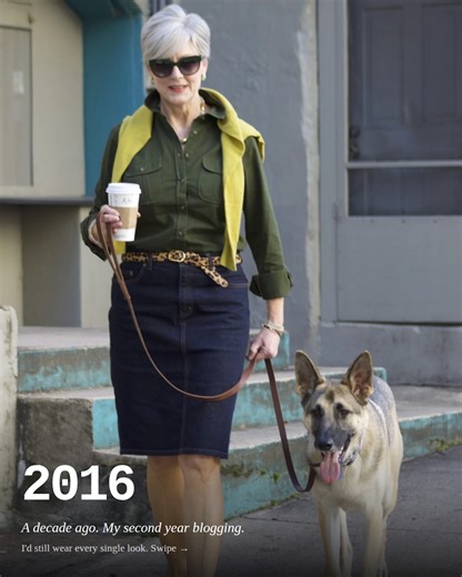 Beth Djalali on Instagram: "2016 was a year. 😄 @lovechicos flew me to California for a photo shoot, I moved to Athens, GA… and Oscar was just a puppy. One of my favorite memories from that time was Dress for Success + @talbotsofficial —my partnership with Talbots has been strong from the beginning, and I’m still grateful for it. And for the record… Mr. Style was taking my photos back then, and he inevitably cut off my shoes. 😂 Also? I’d still wear every single one of these outfits. Classic sty