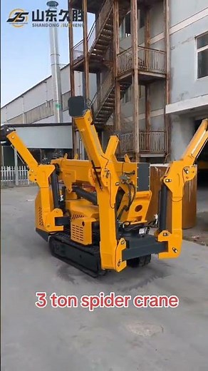 3-ton spider crane with 4 hydraulic outriggers and wireless remote control