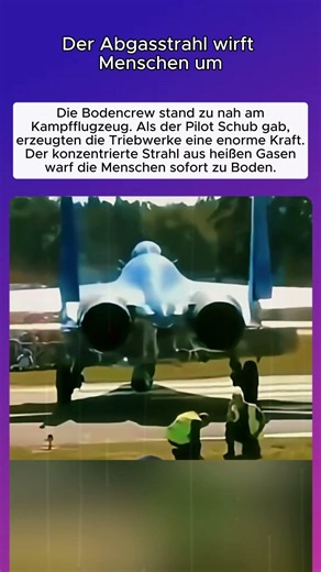Der Abgasstrahl wirft Menschen um