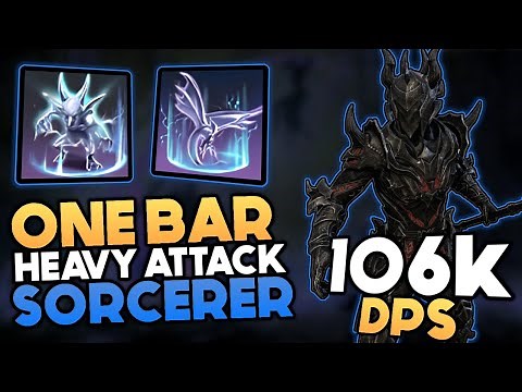 Powerful One Bar Heavy Attack Sorcerer 106k DPS Build | ESO - Update 45