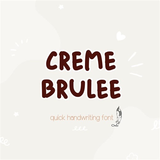Crème Brûlée Font - Cute Script, OTF TTF (digital Download) - Etsy UK