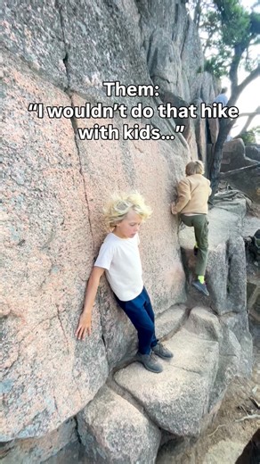 Beehive Hike in Acadia National Park—yes, you can do it with kids! 💪 💜Let us be your guide to family adventure travel! Hit FOLLOW so you don’t miss more inspo! Honestly, when we visited this past summer, we couldnʻt get a straight answer on whether or not kids are able to hike up “The Beehive.” 🤔 “Itʻs far too dangerous for kids,” they said (“they” being the internet)🛜 “Itʻs super exposed.” “Itʻs terrifying.” “You need to be a professional rock climber with zero fear of death” (OK—thatʻs a s