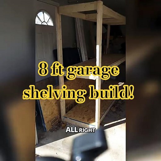DIY Shelf Build: 8 Ft - 3 Shelf Wooden Garage Shelving Unit! #shorts #home #diystorage #diyshelves