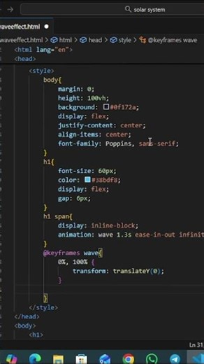 wave text effect using HTML&CSS #html #css #shotrs