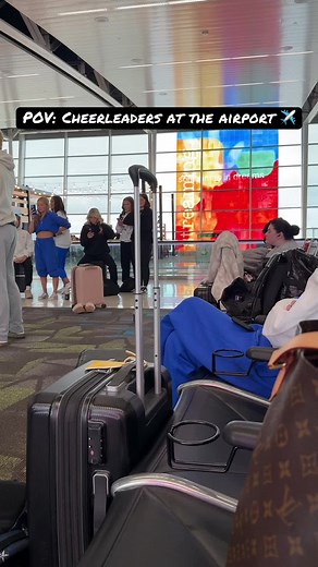Cheerleaders Stunt Showcase at the Airport