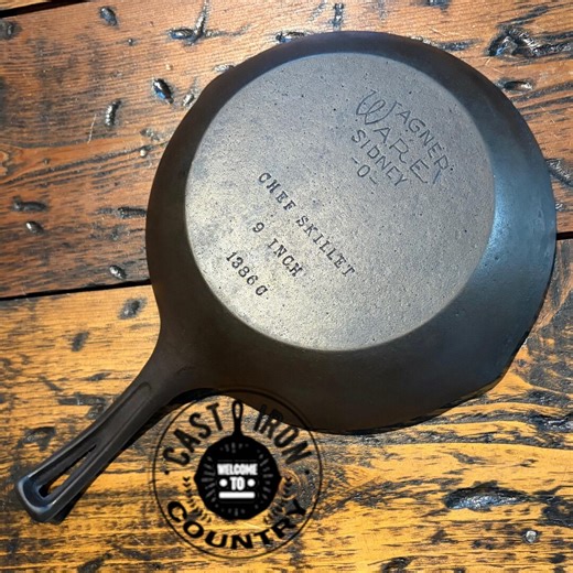 Wagner Ware Cast Iron Chef Skillet With Stylized Sidney -O- Logo 9" Restored From 1960s P/n 1386C - Etsy