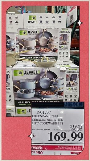 Greenpan Jewel Ceramic Non-stick 11pc Cookware Set #salegoingonnow #costco #greenpan #nonstick