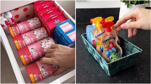 Clean kitchen restock and drawer organization
