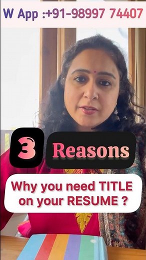 🧠⏳Do you really need to have TITLE on your RESUME ?3 REASONS whyTITLE #resumetips#interviewtips#job
