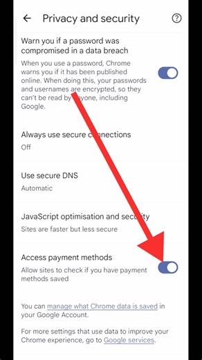 Google Chrome Setting And Privacy Security #shorts #youtubeshorts #mobile