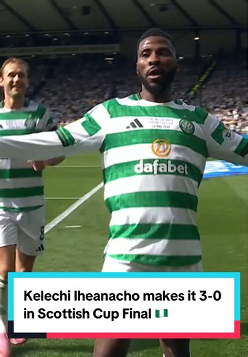 Kelechi Iheanacho contributes off the bench for Celtic yet again 🍀 Brilliant footwork and composure from the Nigerian to make it 3–0 👏 #fyp #football #celticfc #scottishcup