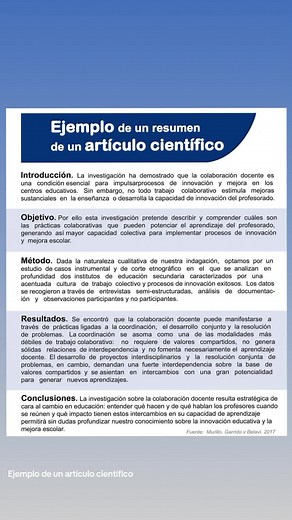 Ejemplo de un artículo científico: Introducción, objetivo, método, resultados y conclusiones