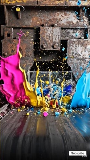 Neon Paint Glass Box Crushing in Slow Motion 😱 | Satisfying Color Explosion #shorts #satisfying