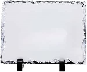 MR.R Sublimation Blanks 6x8 Rectangular Rock Slate Photo Plaque Picture Frame Glossy Surface Customized Photo Frame Novelty For Wedding,Birthday (15x20cm)